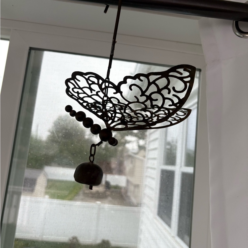 Black Metal Butterfly Wind Chime